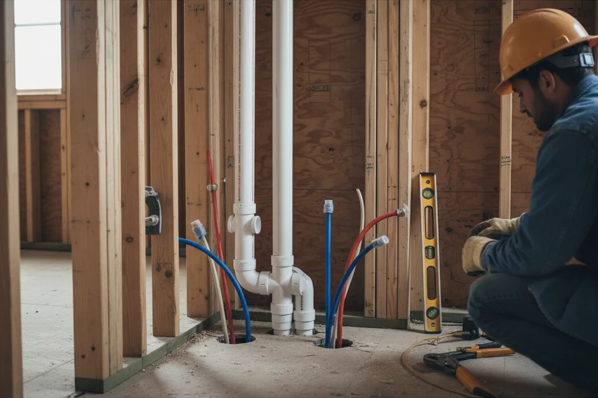 Drain and supply rough-in during Garbage Disposal Repair in Pollock