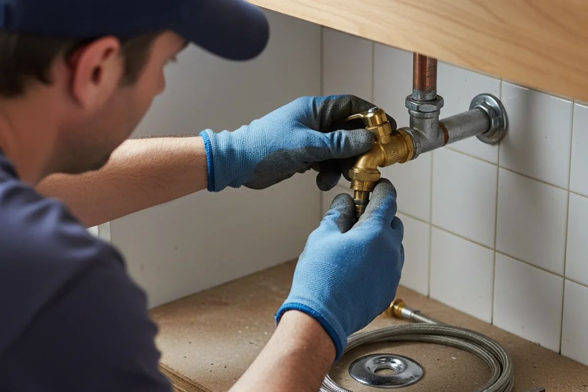 Shutoff valve and fitting work during Burst Pipe Repair in Pollock